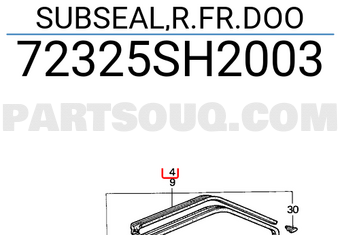 Honda 72325SH2003 SUBSEAL,R.FR.DOO