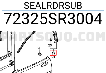 Honda 72325SR3004 SEALRDRSUB