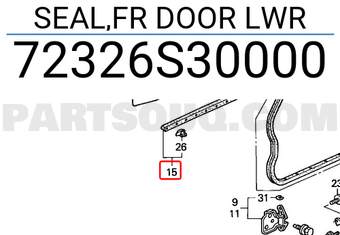 Honda 72326S30000 SEAL,FR DOOR LWR