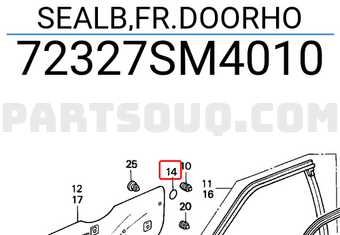 Honda 72327SM4010 SEALB,FR.DOORHO