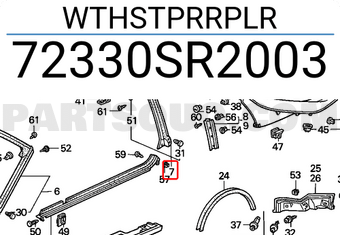 Honda 72330SR2003 WTHSTPRRPLR