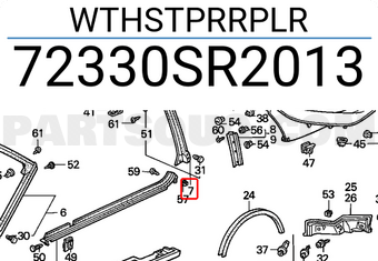 Honda 72330SR2013 WTHSTPRRPLR
