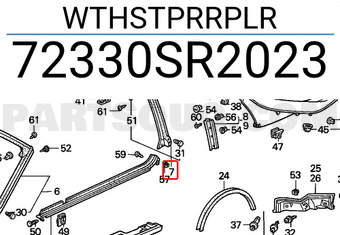 Honda 72330SR2023 WTHSTPRRPLR
