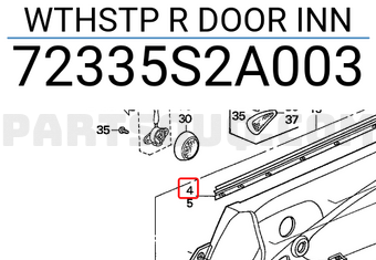 Honda 72335S2A003 WTHSTP R DOOR INN