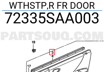 Honda 72335SAA003 WTHSTP,R FR DOOR