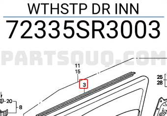 Honda 72335SR3003 WTHSTP DR INN