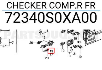 Honda 72340S0XA00 CHECKER COMP,R FR