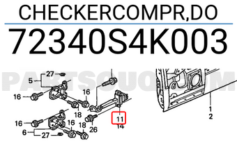 Honda 72340S4K003 CHECKERCOMPR,DO