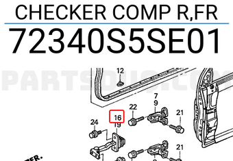 Honda 72340S5SE01 CHECKER COMP R,FR