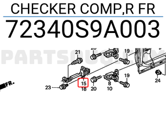 Honda 72340S9A003 CHECKER COMP,R FR