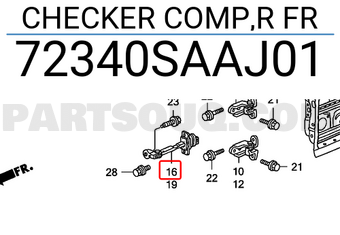 Honda 72340SAAJ01 CHECKER COMP,R FR
