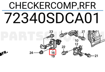 Honda 72340SDCA01 CHECKERCOMP,RFR
