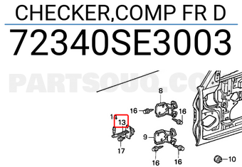 Honda 72340SE3003 CHECKER,COMP FR D