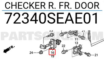 Honda 72340SEAE01 CHECKER R. FR. DOOR