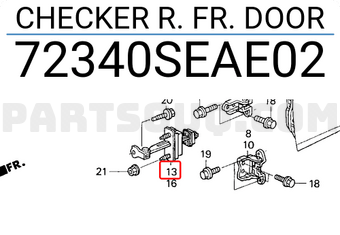 Honda 72340SEAE02 CHECKER R. FR. DOOR