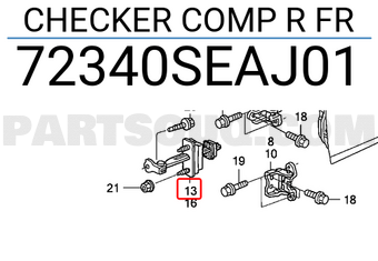 Honda 72340SEAJ01 CHECKER COMP R FR