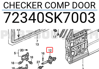 Honda 72340SK7003 CHECKER COMP DOOR