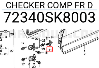 Honda 72340SK8003 CHECKER COMP FR D