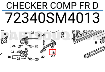 Honda 72340SM4013 CHECKER COMP FR D