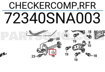 Honda 72340SNA003 CHECKERCOMP,RFR