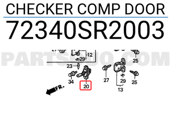 Honda 72340SR2003 CHECKER COMP DOOR
