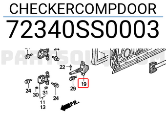Honda 72340SS0003 CHECKERCOMPDOOR