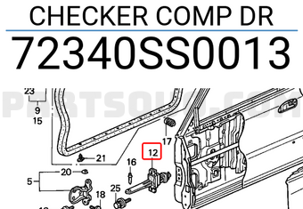 Honda 72340SS0013 CHECKER COMP DR