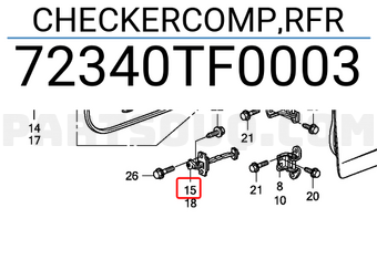 Honda 72340TF0003 CHECKERCOMP,RFR