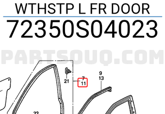 Honda 72350S04023 WTHSTP L FR DOOR