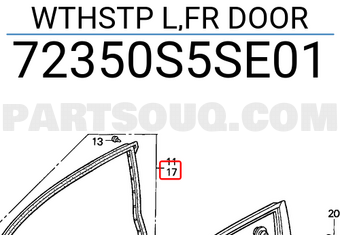 Honda 72350S5SE01 WTHSTP L,FR DOOR