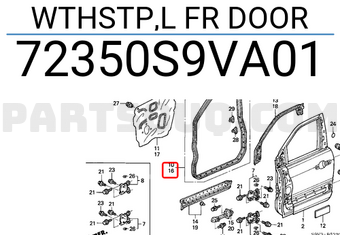 Honda 72350S9VA01 WTHSTP,L FR DOOR
