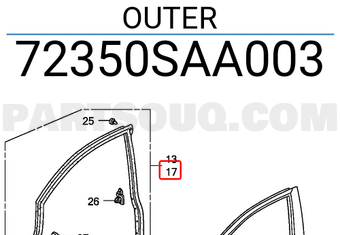 Honda 72350SAA003 OUTER
