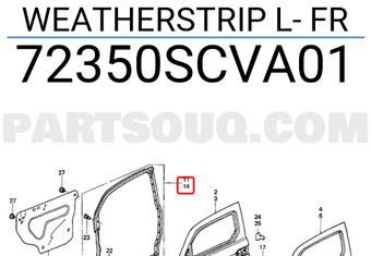 Honda 72350SCVA01 WEATHERSTRIP L- FR