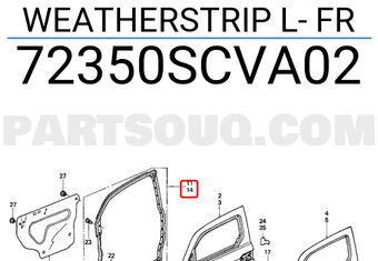 Honda 72350SCVA02 WEATHERSTRIP L- FR