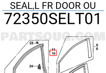 Honda 72350SELT01 SEAL,L FR DOOR OU