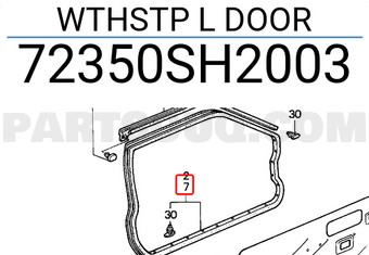 Honda 72350SH2003 WTHSTP L DOOR