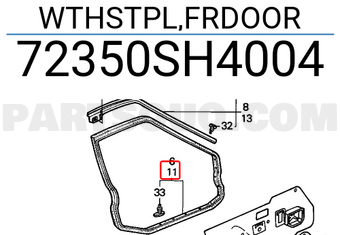 Honda 72350SH4004 WTHSTPL,FRDOOR