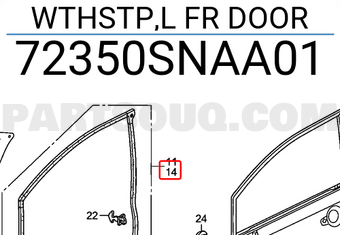 Honda 72350SNAA01 WTHSTP,L FR DOOR