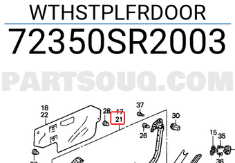 Honda 72350SR2003 WTHSTPLFRDOOR