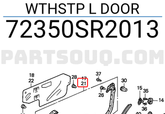 Honda 72350SR2013 WTHSTP L DOOR