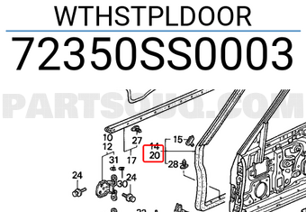 Honda 72350SS0003 WTHSTPLDOOR