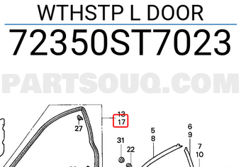 Honda 72350ST7023 WTHSTP L DOOR