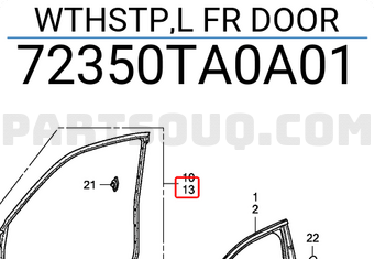 Honda 72350TA0A01 WTHSTP,L FR DOOR