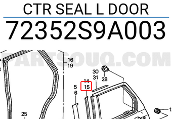 Honda 72352S9A003 CTR SEAL L DOOR