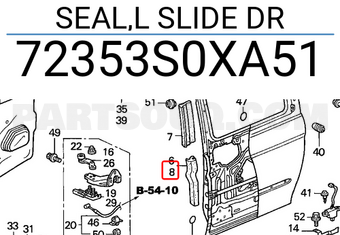 Honda 72353S0XA51 SEAL,L SLIDE DR