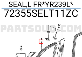 Honda 72355SELT11ZC SEAL,L FR*YR239L*