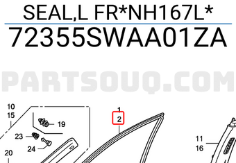 Honda 72355SWAA01ZA SEAL,L FR*NH167L*