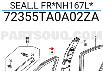 Honda 72355TA0A02ZA SEAL,L FR*NH167L*
