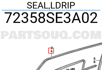 Honda 72358SE3A02 SEAL,LDRIP