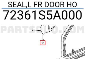 Honda 72361S5A000 SEAL,L FR DOOR HO